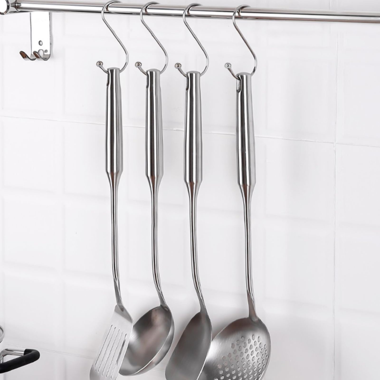Crochet S en Métal 9cm, 100 Pièces Crochets S en Acier Inoxydable, Crochet en S pour Cuisine, Hameçon Forme S pour Suspendre Casseroles et Vêtements, Usage Bureau et Salle de Bain