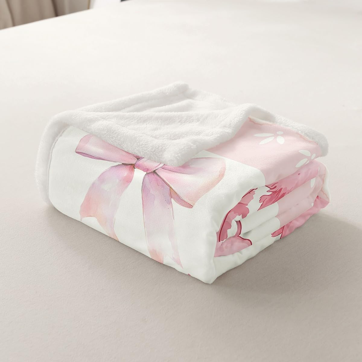 Erosebridal Axolotl Fleece Blanket Twin 60"X80" for Kids Girls Women Bed,Pink Kawaii Axolotl Throw Blanket Cute Cartoon Animal Sherpa Blanket Ocean Wildlife Bow Heart Flannel Blanket Room Decor