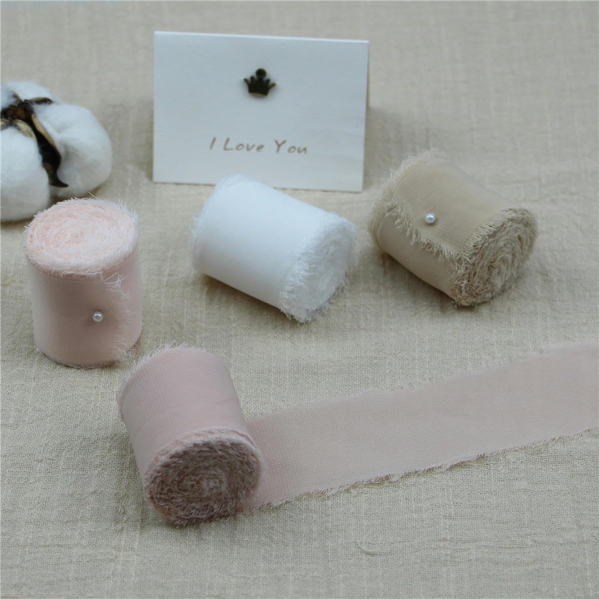 Stück ausgefranstes, handgefertigtes Chiffon-Seidenband, 4 cm x 5,5 m, transparentes Fransenband, Blumensträuße, Hochzeitseinladung, Geschenkverpackung, Flat