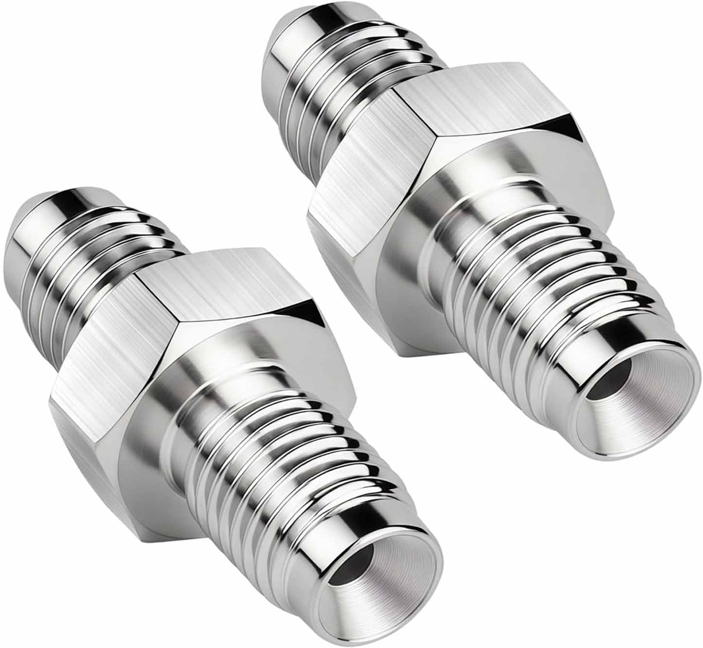 3AN Male to 3AN 3/8-24 Male Inverted Flare Stainless Steel Brake Adapter Fitting Connector (2PCS)