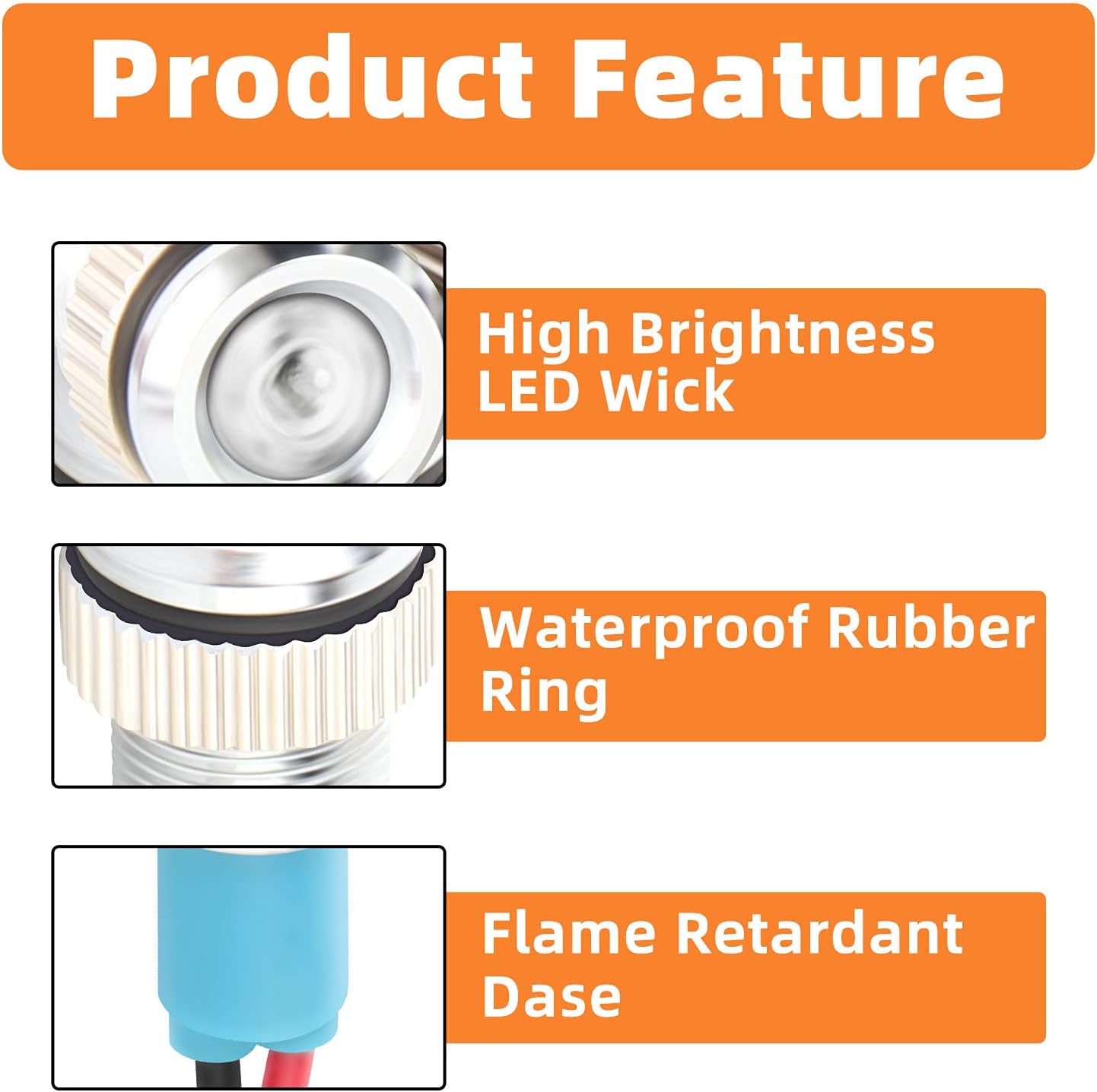 GASHER 5PCS 8mm Colorful LED Energy Saving Indicator Light 12V 20mA image 3