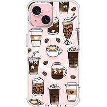 MOSNOVO Case for iPhone 15 Plus/iPhone 14 Plus, [Compatible with Magsafe] [Buffertech 6.6ft Military-Grade Drop Protection] [Anti Peel Off Tech] Clear Phone Case Design - Coffee
