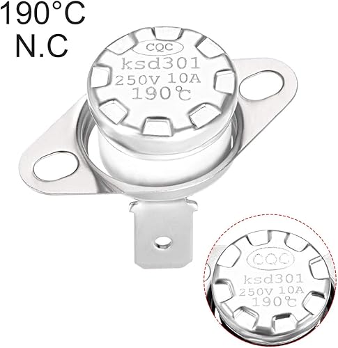 Miniatura 7 de uxcell KSD301 Termostato 482.0 F482F 10A Normalmente Cerrado N.C Ajuste Snap Disc Interruptor de temperatura para microondas, horno, cafetera 5