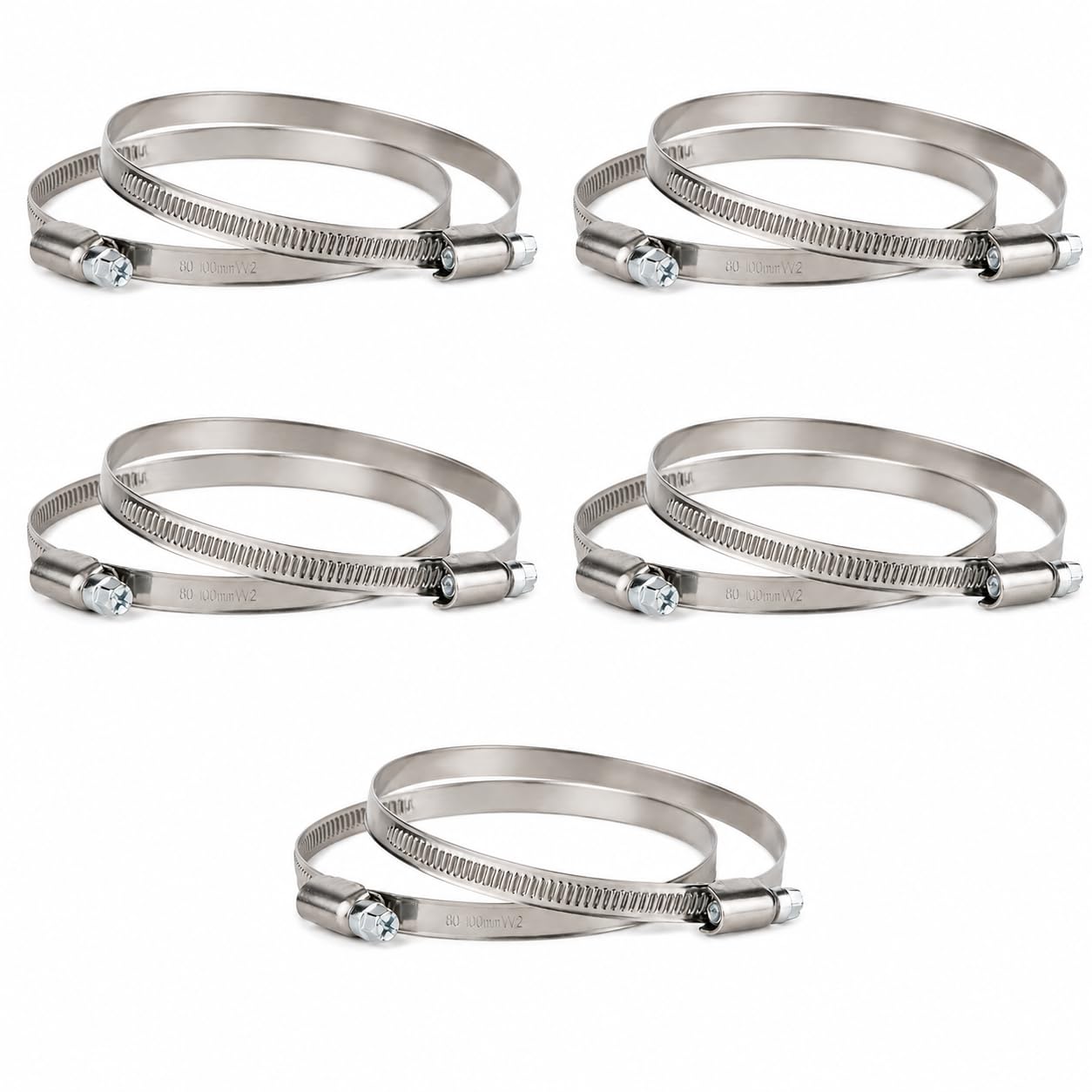 Stainless Steel Hose Clamps - 4 Pack -5