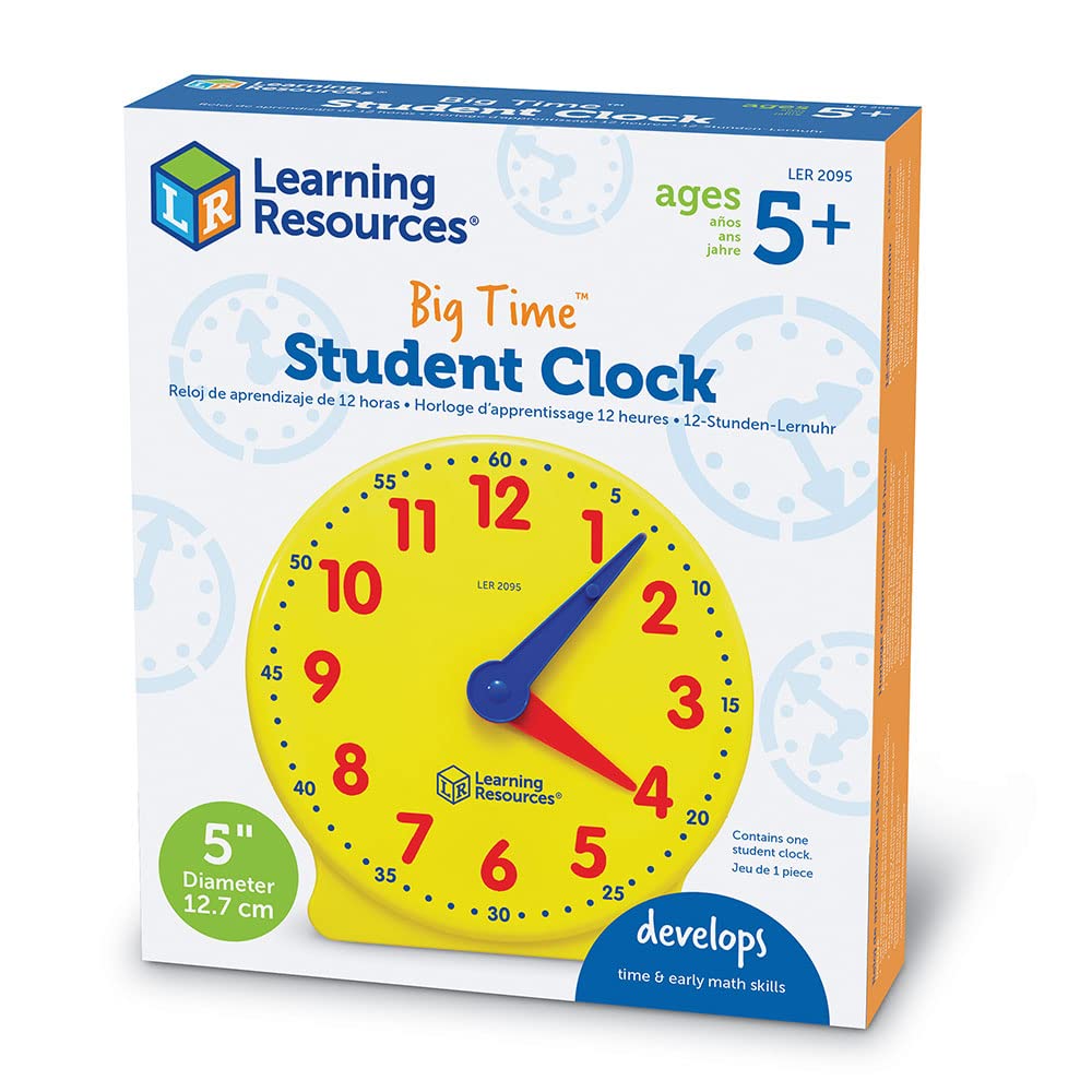 Learning Resources Horloge Montessori Jouet Éducatif Apprendre l’Heure Enfant 5+