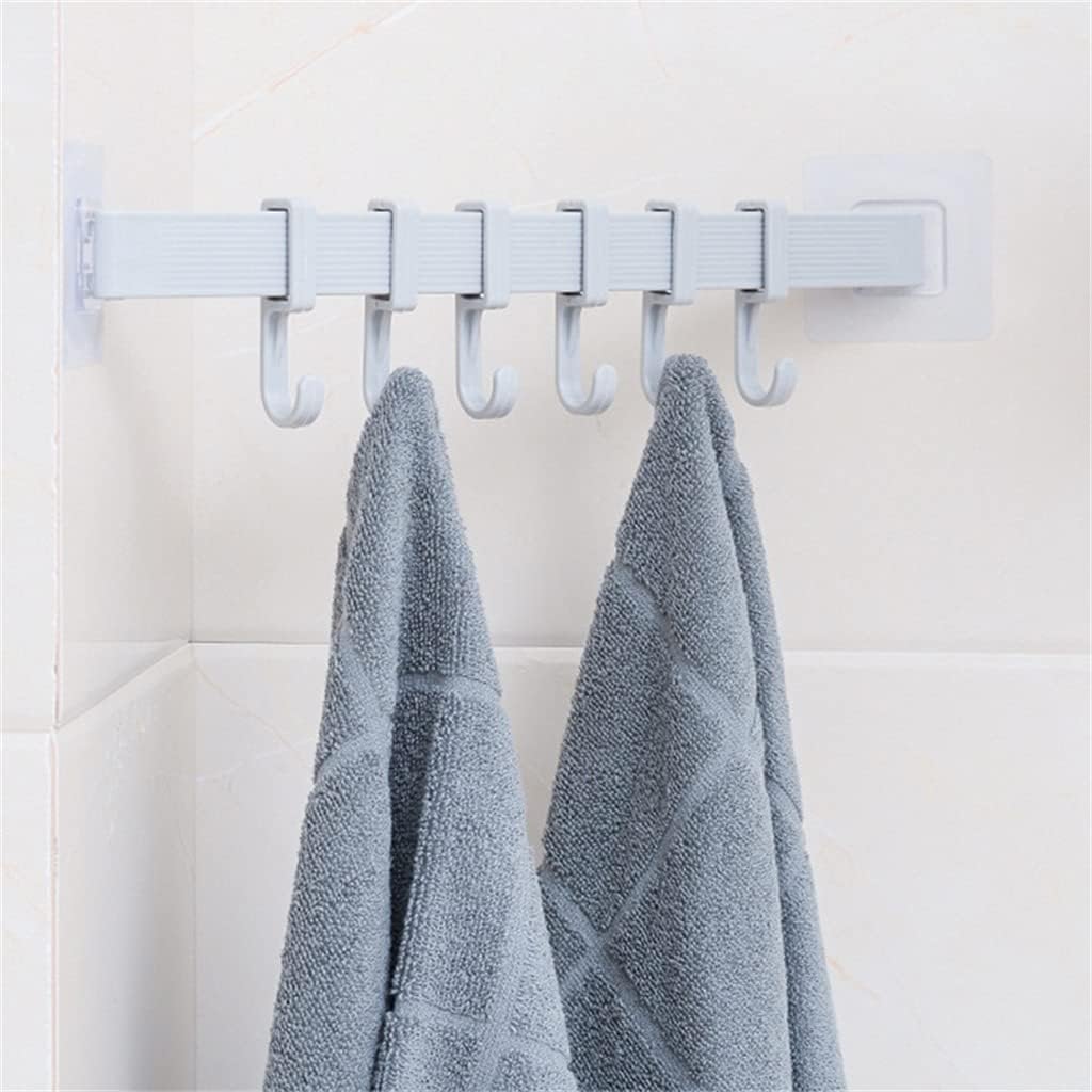 2pcsMultifunction Storage Hook Holder 6 Hooks Wall Door Hanger Rack for Spoon Scoop Bathroom Kitchen Organizer