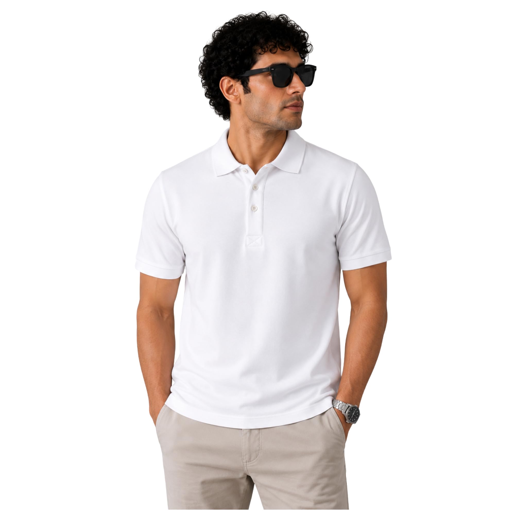 Men's Solid Polo T-Shirt | Regular Fit | Short Sleeve Collared T-Shirt | Cotton Blend Fabric-picture-12