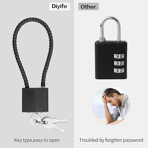 Miniatura 4 de YAODHADO - Cerraduras de equipaje con llaves, candados de equipaje pequeños para maleta de viaje, candado para cerradura de casillero, casillero de