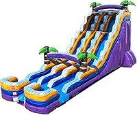 Vista 13 de TentandTable Tobogán acuático inflable de doble carril para niños y adultos, diversión acuática gigante de grado comercial, incluye soplador de aire