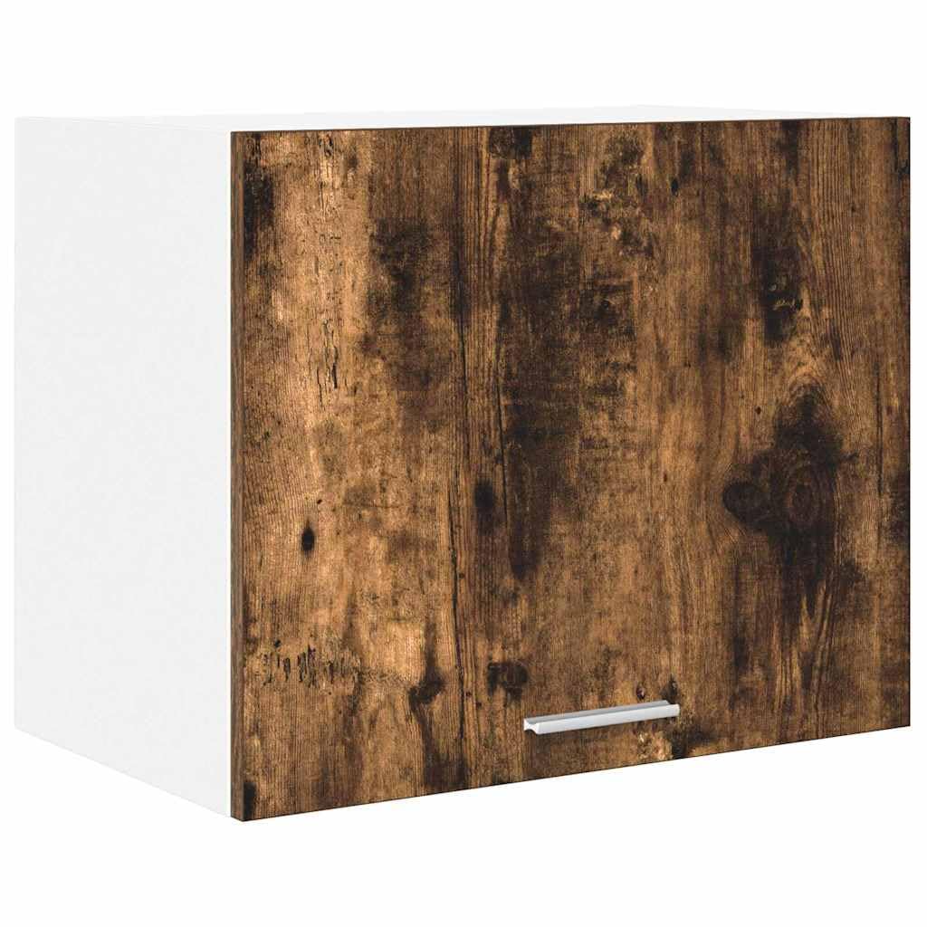 Armadietto sospeso 2 pezzi rovere affumicato bianco 50 x 31 x 40 cm in legno con porta per cucina interna versatile e durevole