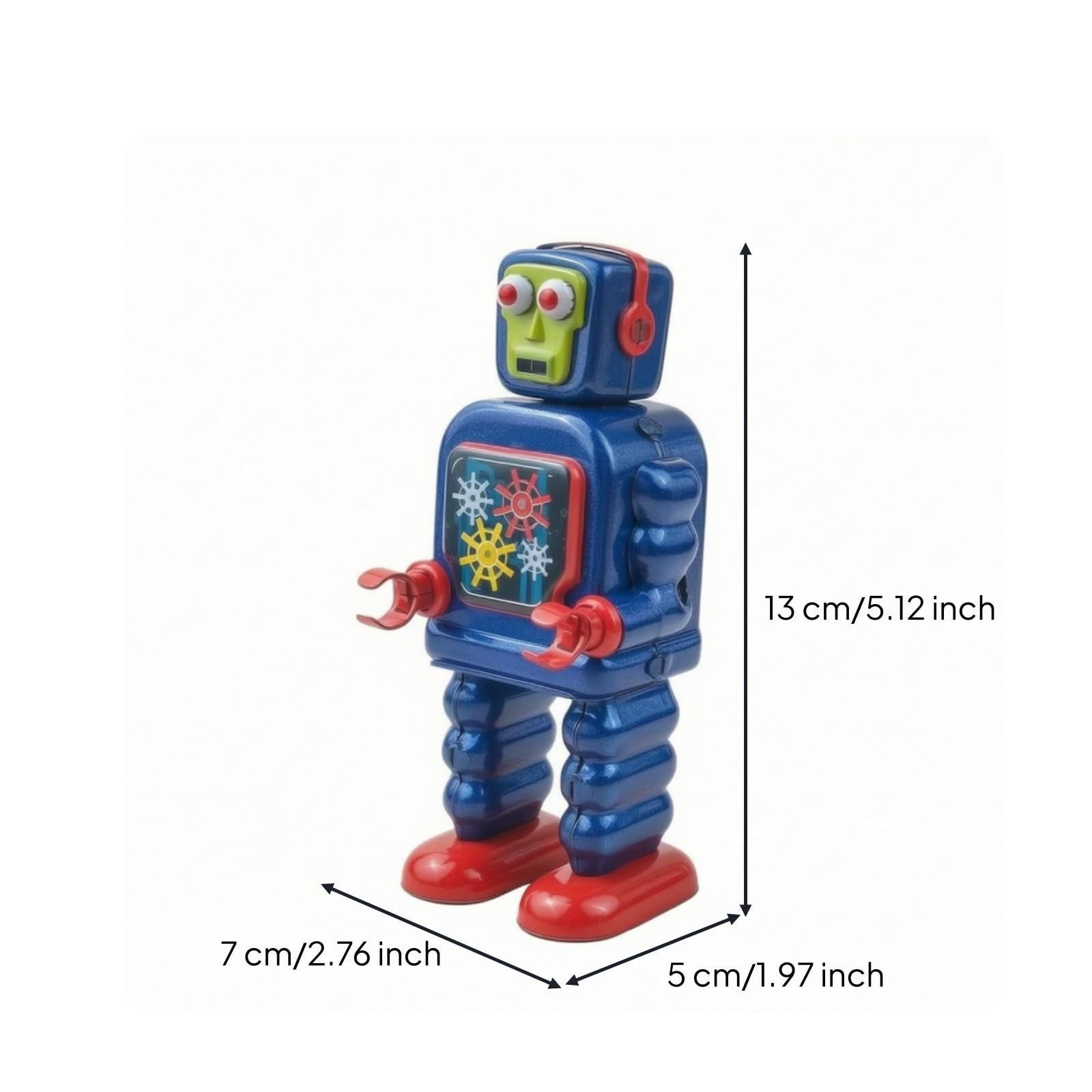 Robot Hojalata Mecánico Robot Cuerda sin Baterías Figura Coleccionable para Adultos, Vitrinas, Estanterías