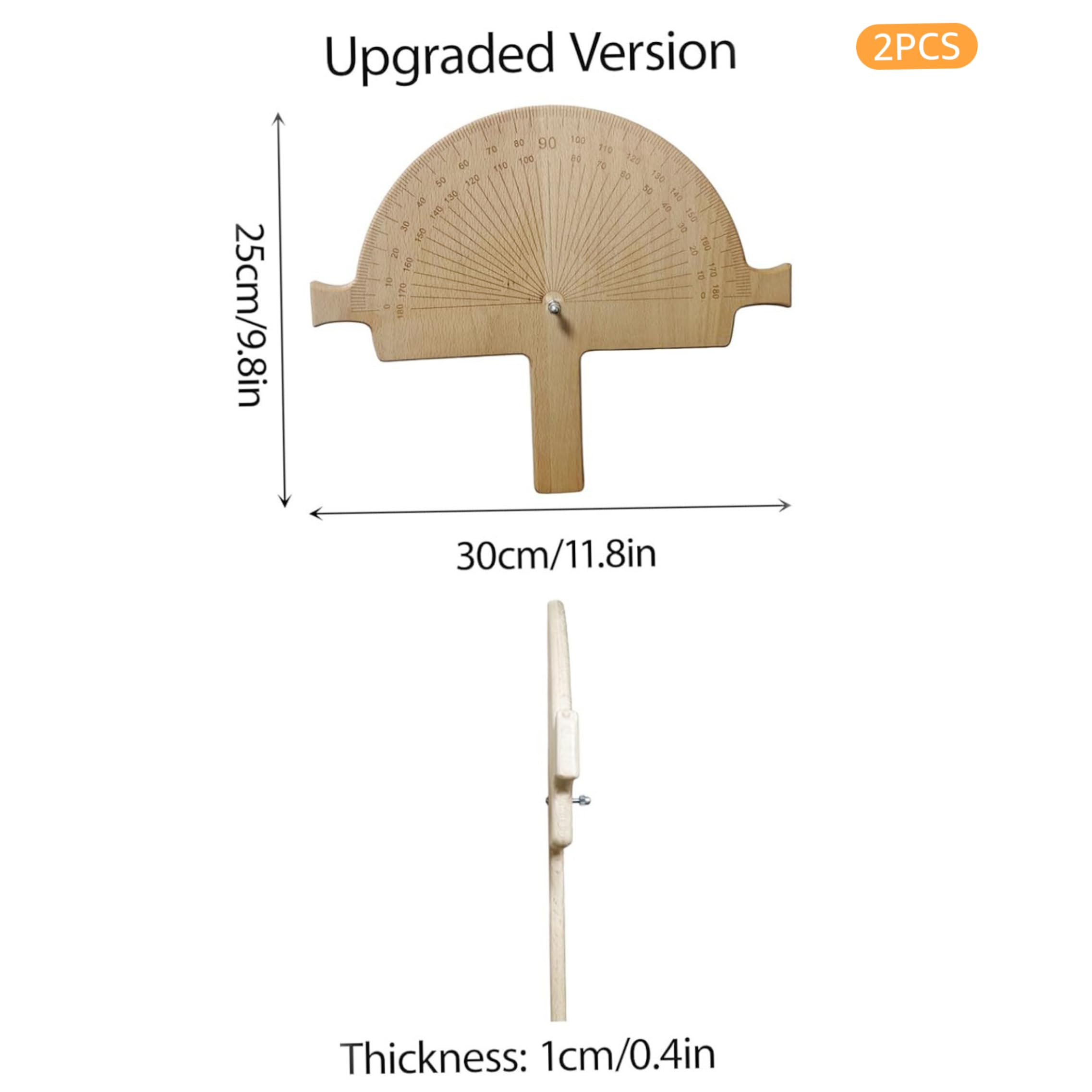 Détecteur d'angle de précision, jauge d'angle en bois 2 pièces pour ligne de ficelle, outil mesure artisanal et décor collection