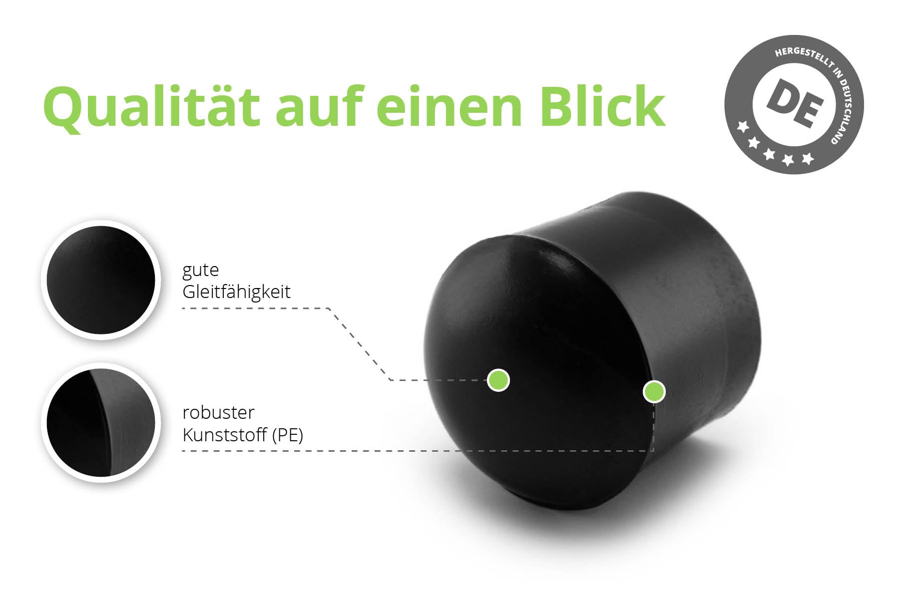 GleitGut 24 X Embout Pour Tube 18 Mm Protection Pied De Chaise Embout