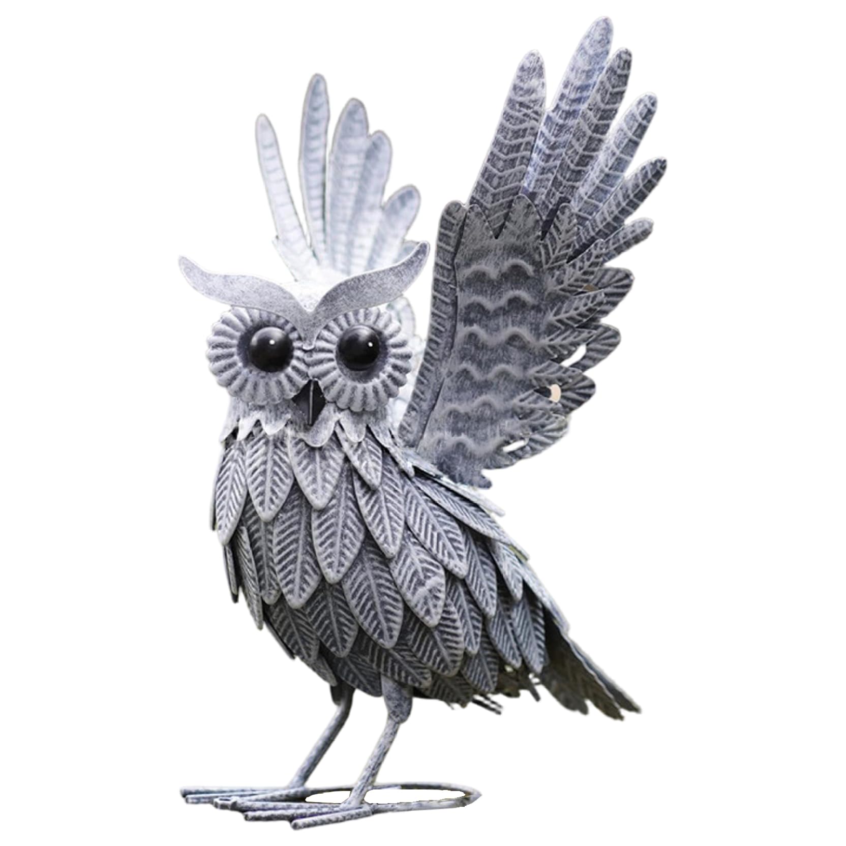 Statue de hibou anti vent avec base en U pour décoration extérieure stable