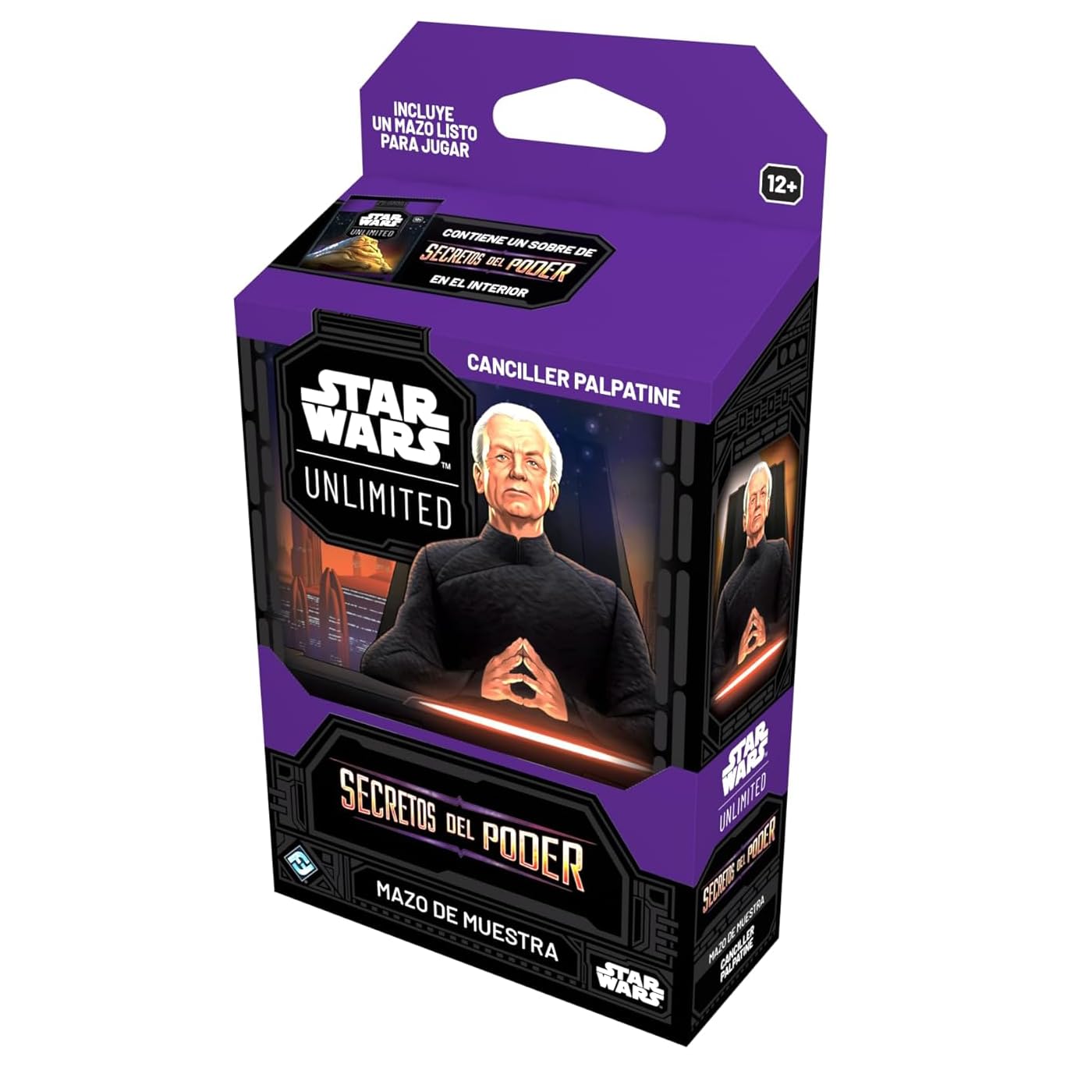 Asmodee FFG Star Wars Unlimited Secrets of Power Trading Card Game - Chancellor Palpatine Sample Deck - Exclusive Cards - Ages 12 and 2+ Players - Spanish Version