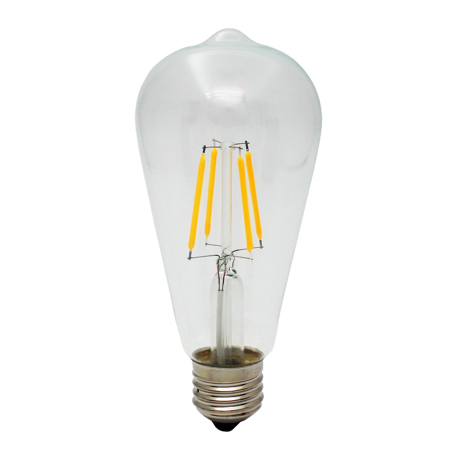ST64 4W Edison Style Vintage LED Filament Light Bulb - E27 Screw - 2300K Warm White - 300 LM - 30W Incandescent Equivalent - 360 Degrees Beam Angle- AC220-240V - Non-dimmable