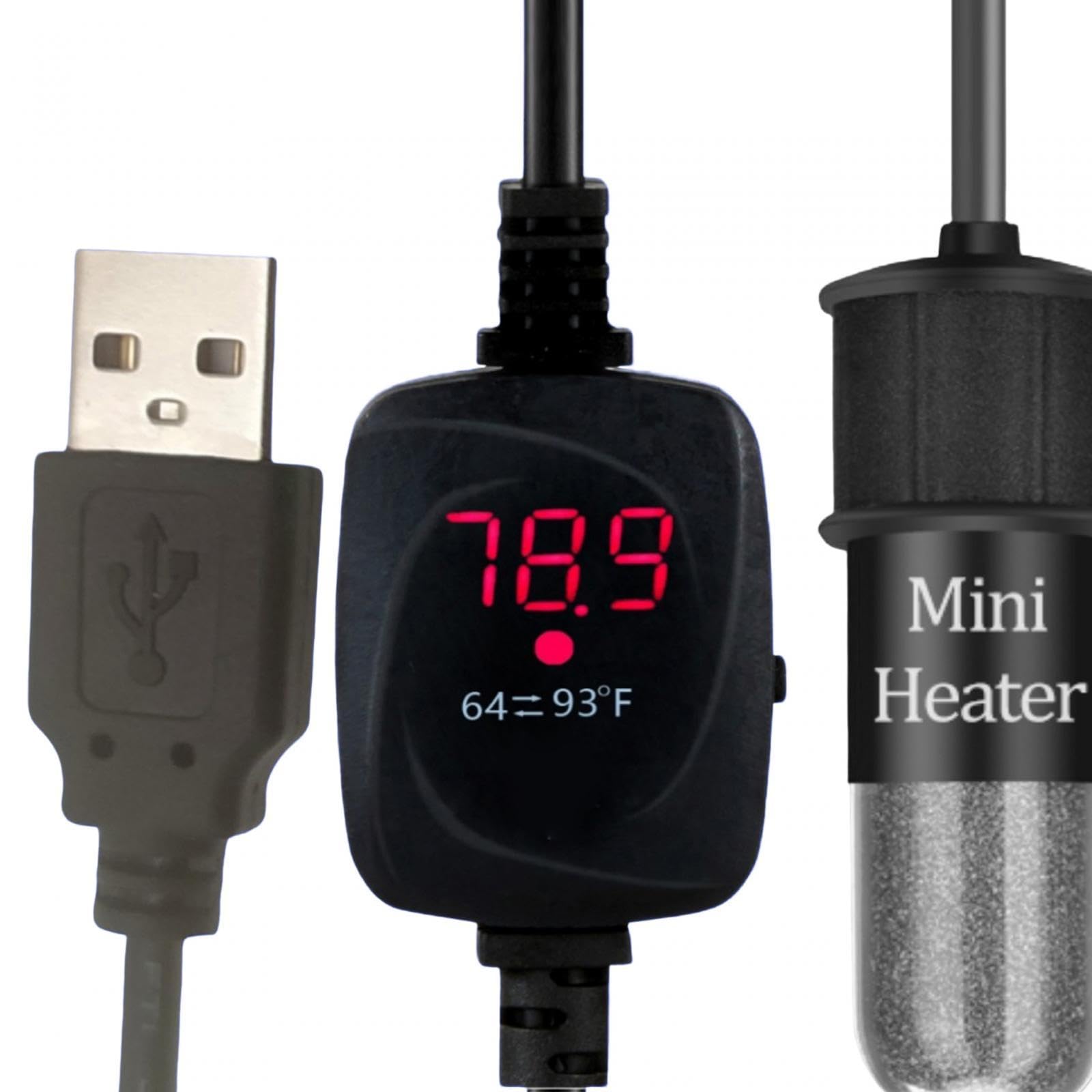 Calentador Digital para Acuario/Estanque con Termostato, Control Mediante Pantalla Táctil, Protección Y Cable Sumergible. Apto para Uso con Peces, farenheit Americano, Sin Corte de energía