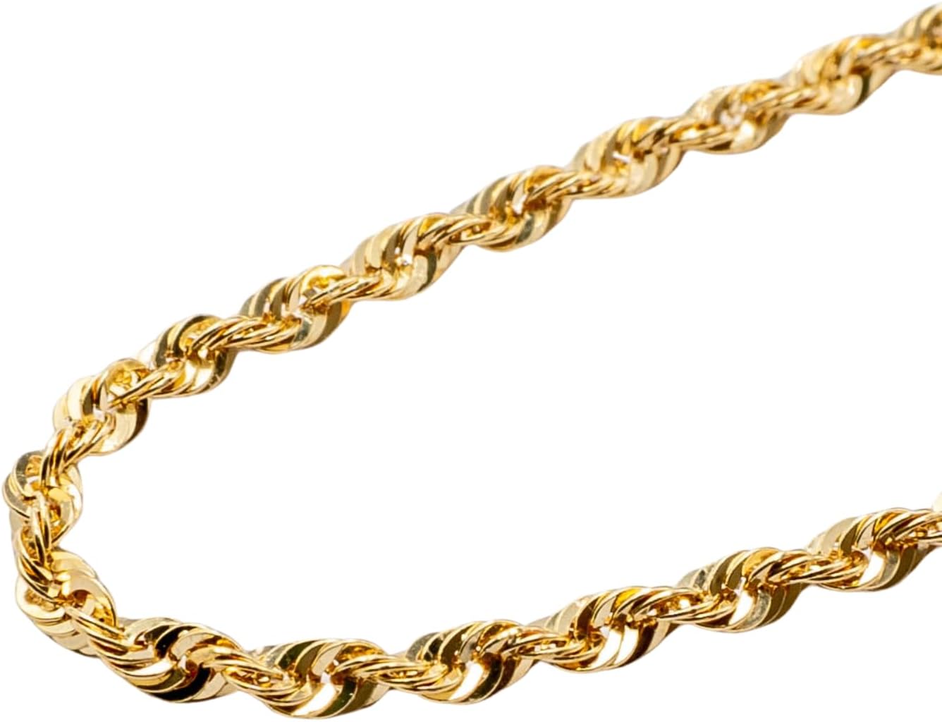 格安！K18 中空ロープチェーンネックレス 50cm2.4gアジャスター付き