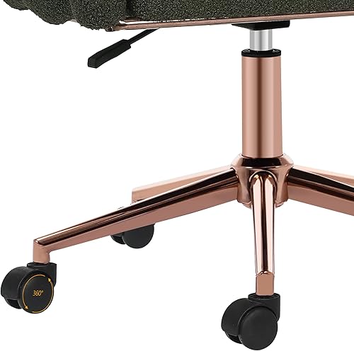 Miniatura 9 de Furnistar Silla de escritorio giratoria de 360 grados tapizada para oficina en casa con reposabrazos y altura ajustable para oficina en casa, sala