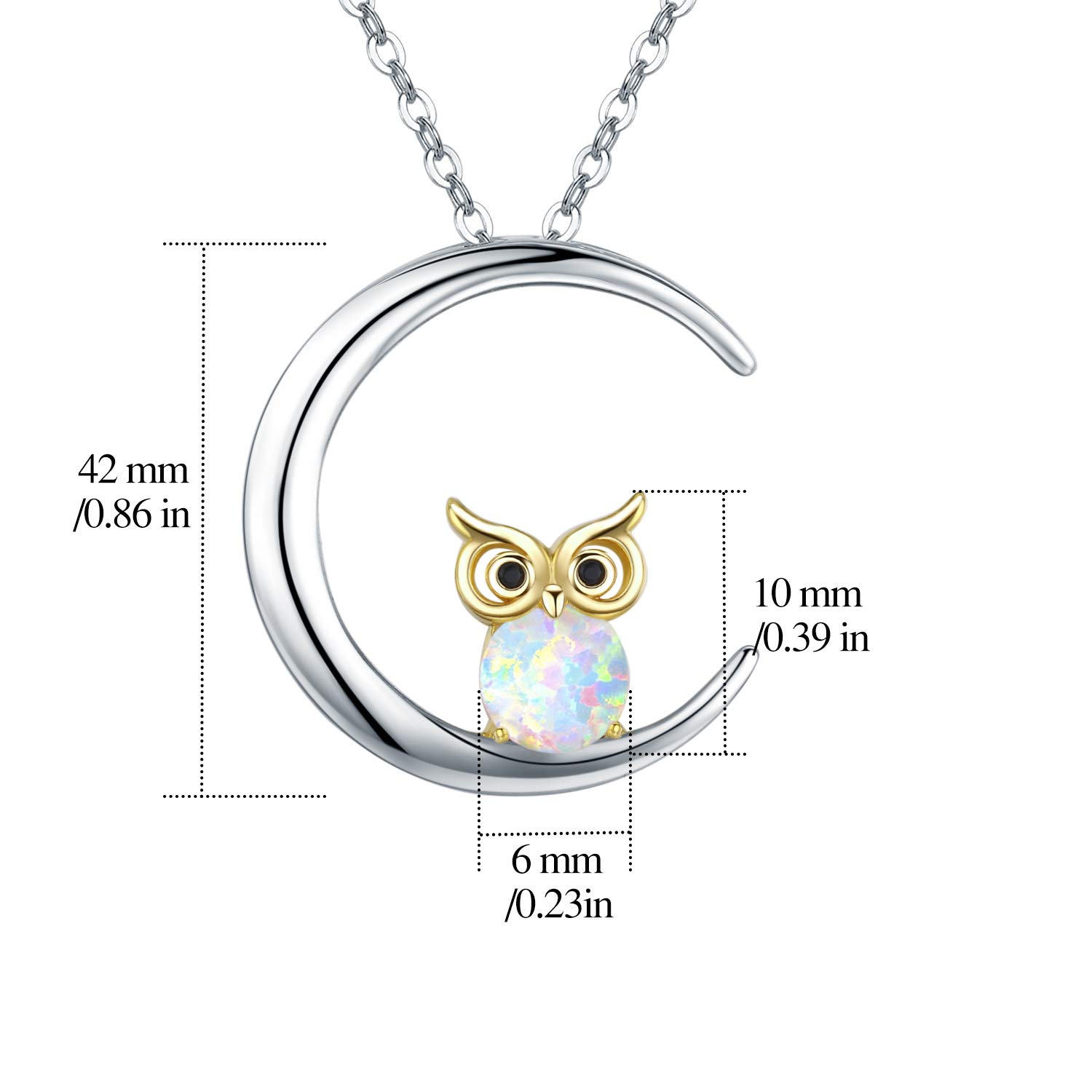 Vadmans Collana a forma di gufo, in argento Sterling, con