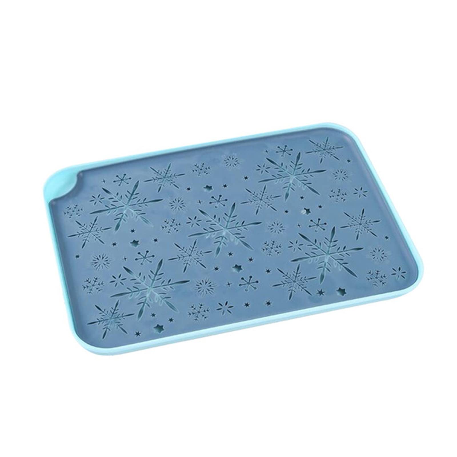 JINGYAN Breakfast Trays Double Layer Drain Tray Tea Plastic Rectangular Fruit Serving Storage Organizer Color Dish For Kitchen(Blue)