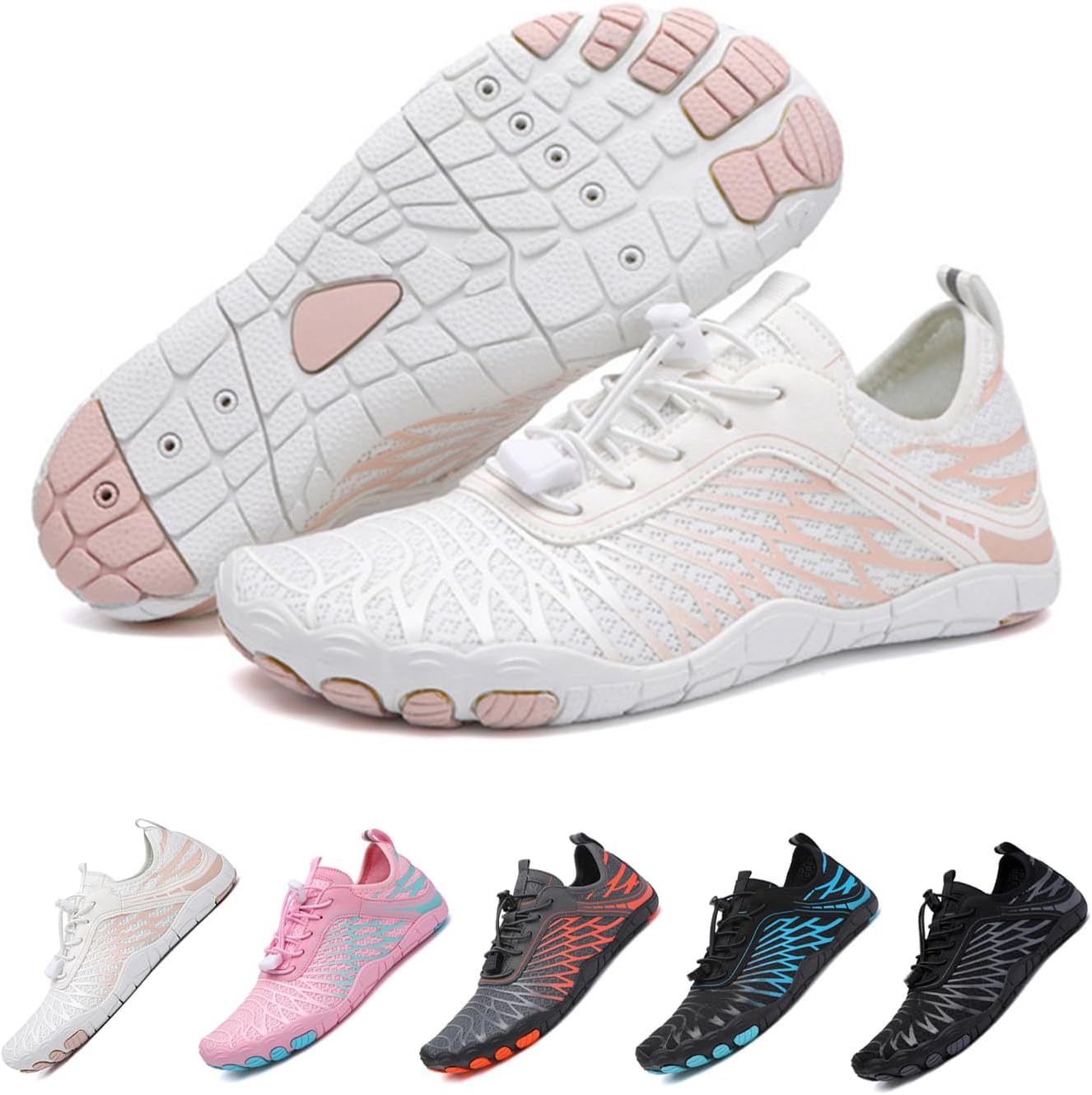 HomemariHike Footwear Barefoot Shoes Womens Mens, Barefoot Trainers, Non-Slip Lightweight Water Shoes, Wide Toe Fit Walking Running Gym Swim Surf Outdoor