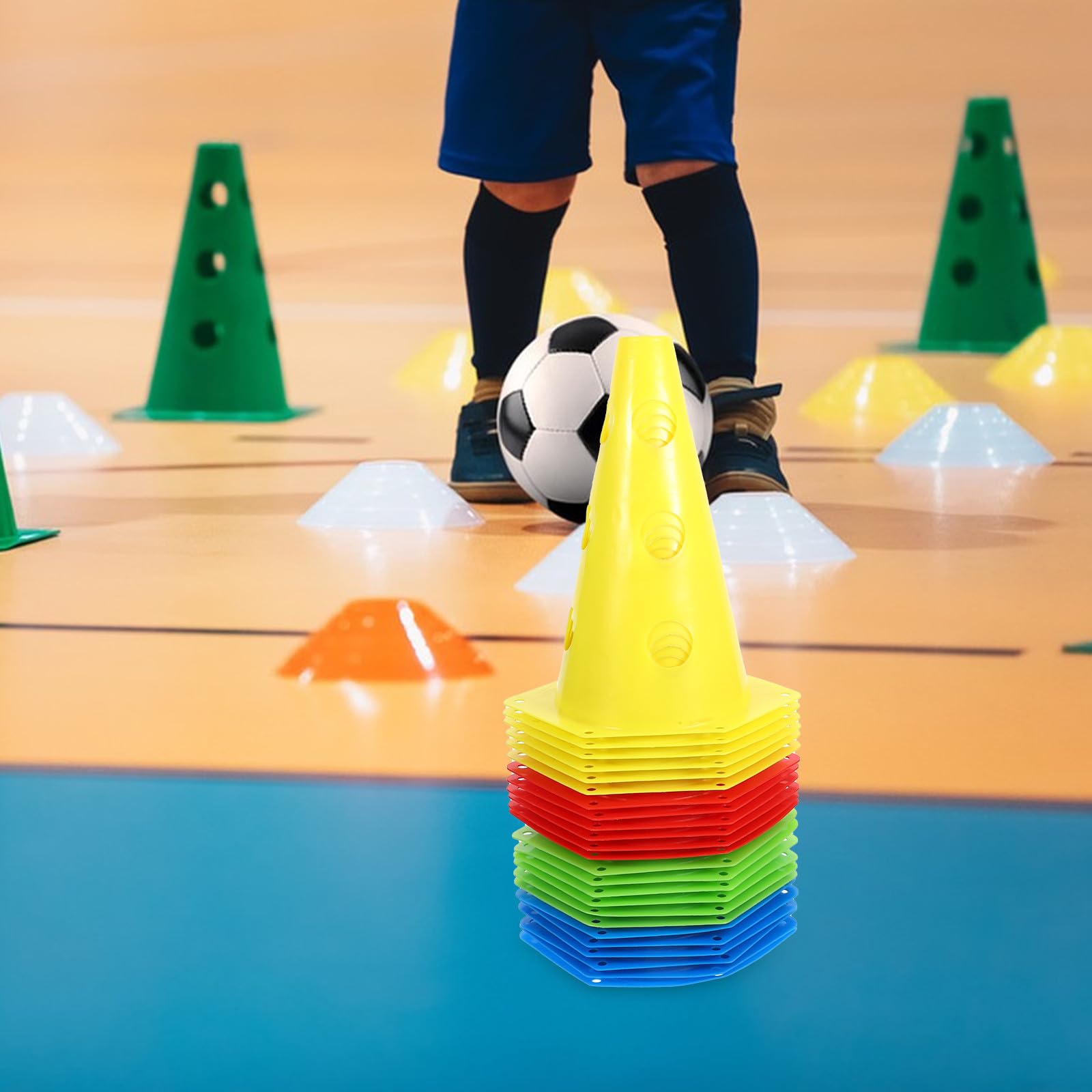 Veemoon Coni e Impostare Percorsi di Allenamento PE 24 in Plastica per Incrementare la Flessibilità per Allenamento Calcio