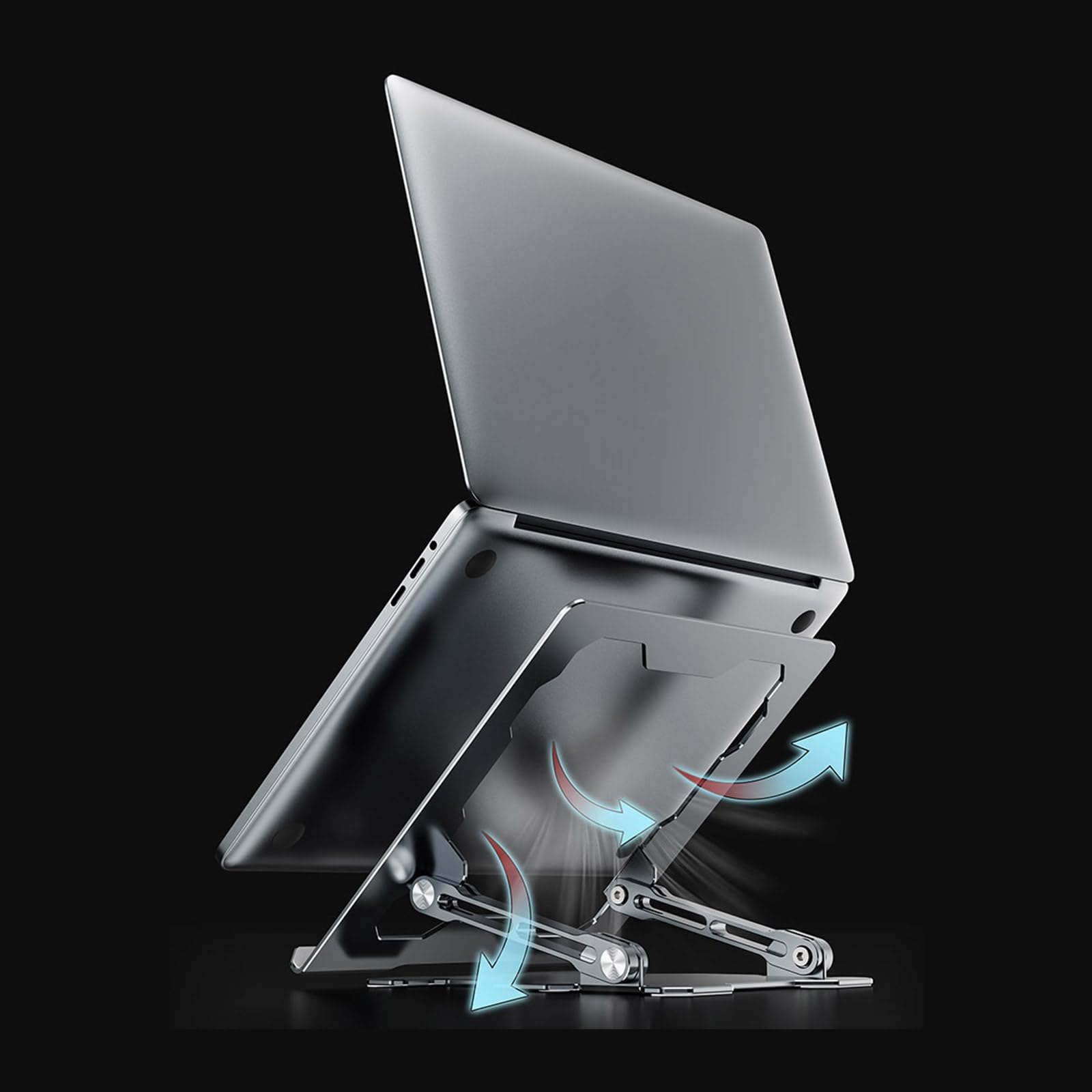 Klappbarer Laptop-Ständer aus Aluminium, ergonomisch, leicht und stabil, Wärmeableitung, für Laptops mit einer Größe von 25,4 - 43,9 cm (10 - 17,3 Zoll)
