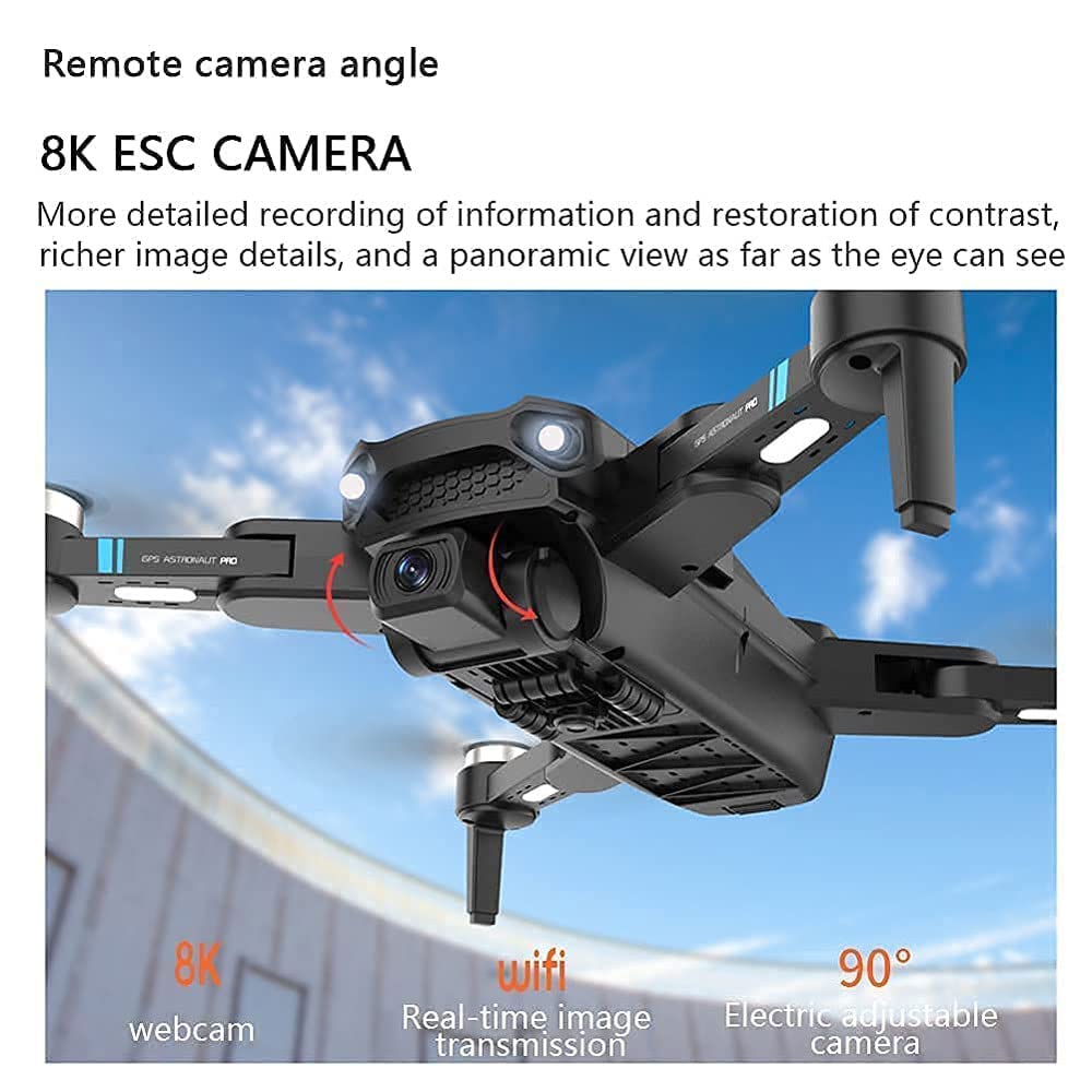 Quadcopter with Brushless Motor Foldable GPS Drone with 8K UHD Camera for Adults Auto Return Home Follow Me 25 Minutes Flight Time Long Control Range (4K HD dual camera)