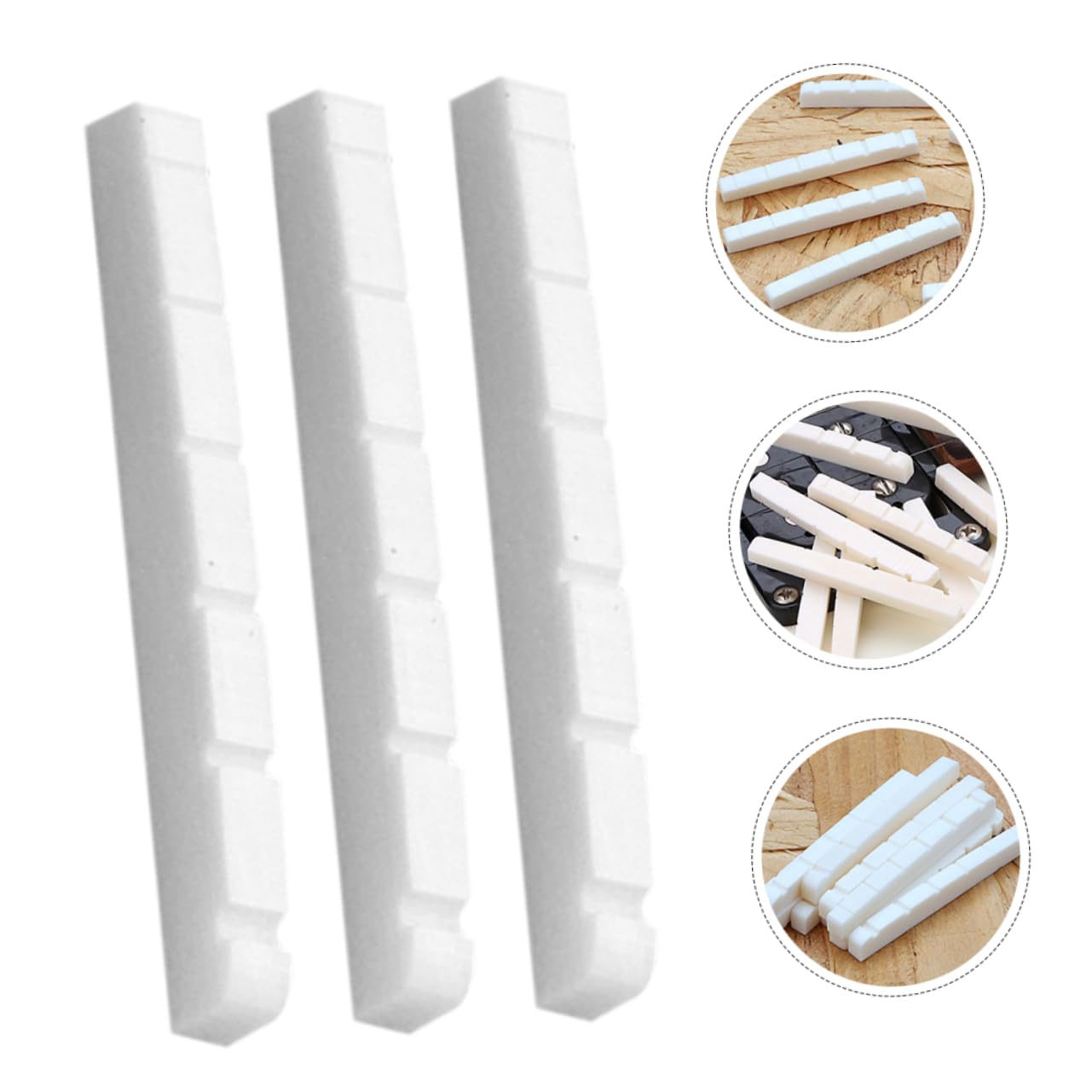 Levemolo 10pcs Guitar Pillow Guitar Nut Replacement Guitar Nut Blank Guitar Bone Nut Blank Electric Guitar Nut Guitar for Men Unique Guitar Gadgets Guitar Bridge Nut Bass Guitar Nut