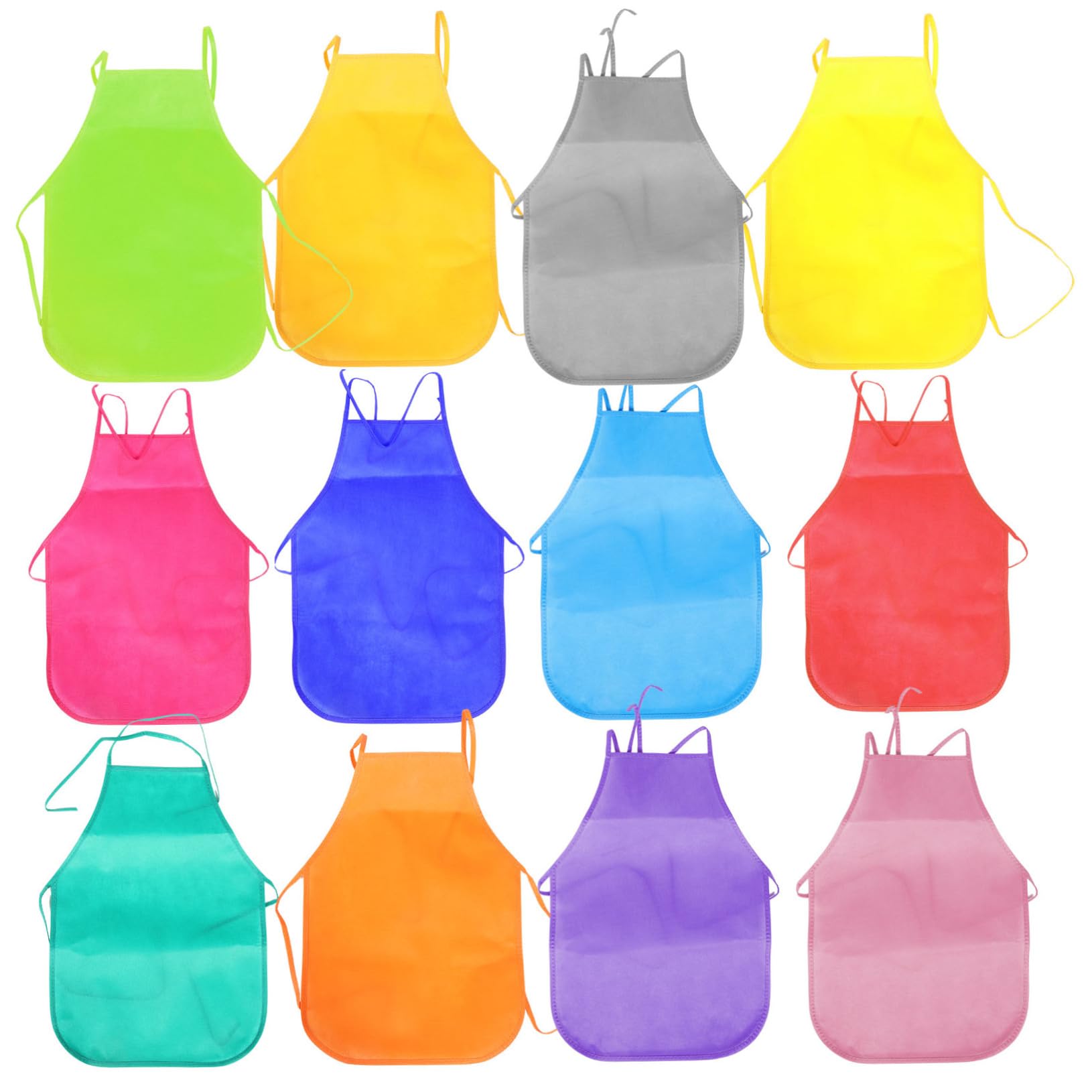 Kinderschürze aus Vliesstoff 33x48cm 24 Stück für Kinder | Mal und Bastelarbeiten in Schule, Wasserfest und Wiederverwendbar, mit Langen Bindebändern