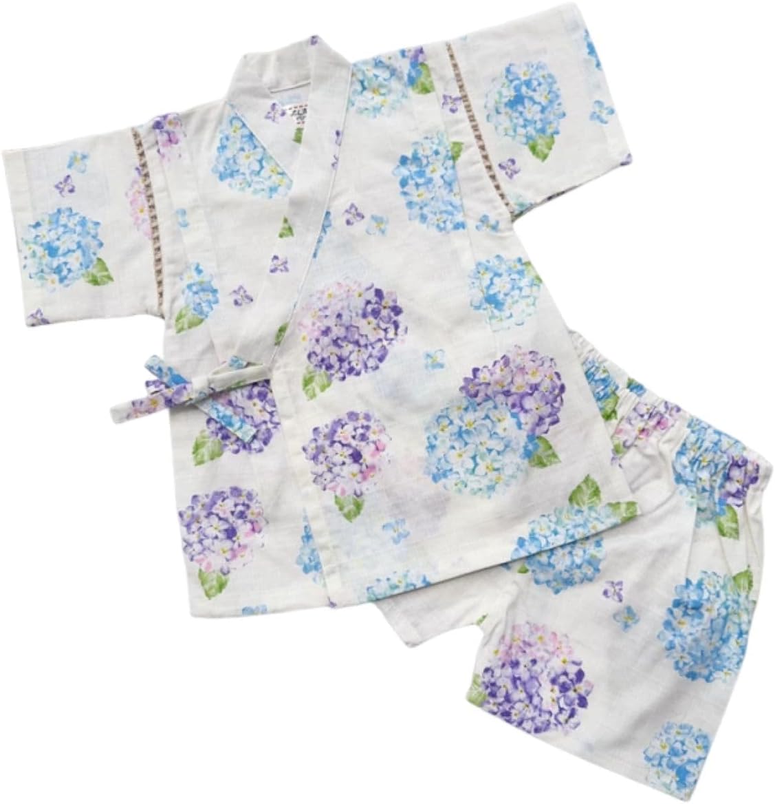 Kids Girls Jinbei Kimono Top and Shorts Set Japanese Clothing Short Sleeve Japanese Kimono Clothes Summer