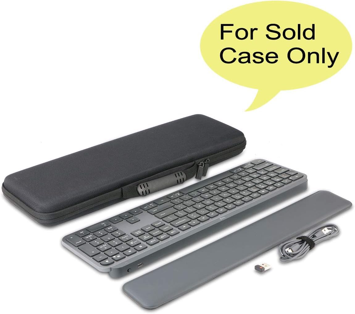 VOLOHAS Custodia Rigida Da Viaggio Per Tastiera Logitech MX Keys – 46x16x4,5 Cm, EVA, Con Impugnatura, Protezione Urti - 3