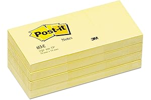 Post-it 653YW Canary 2"x1.5" | Pack of 100, 12 Packs (1200 Total) Original Pads