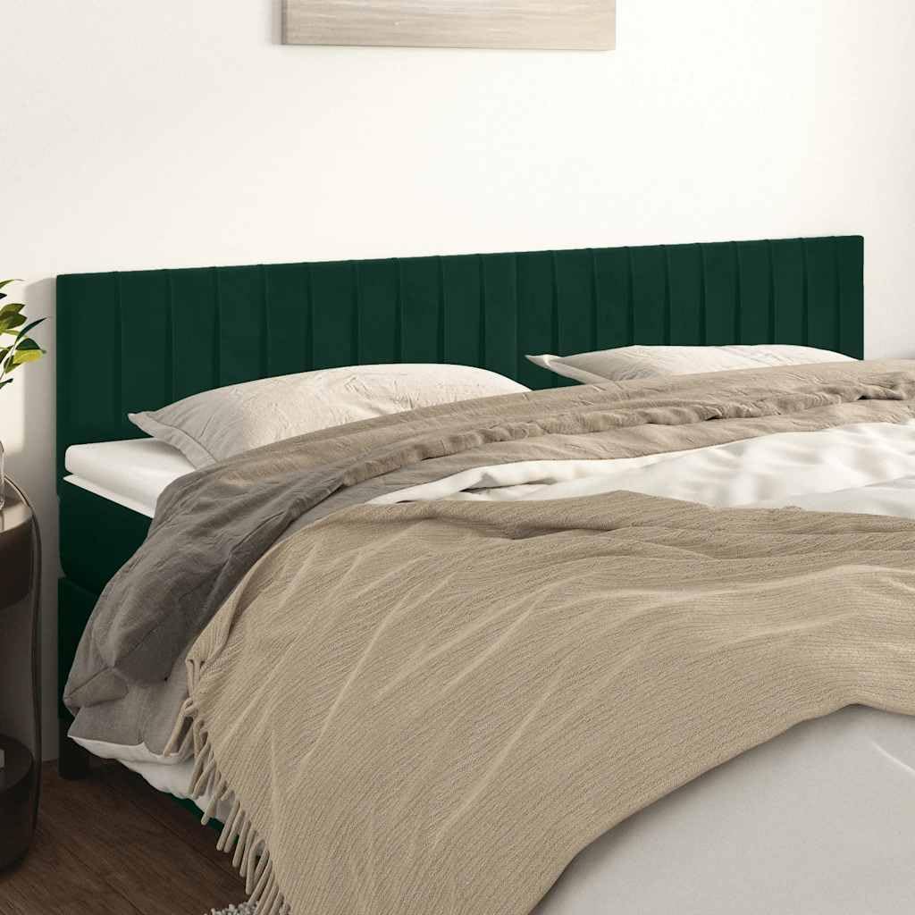 Testiera per Letto 160 cm in Velluto Verde Scuro Regolabile