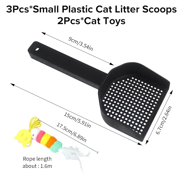 Foto 2 de 7 de CARANNACLTD 3 palas pequeñas de plástico, colador grueso para hámster, colador para reptiles