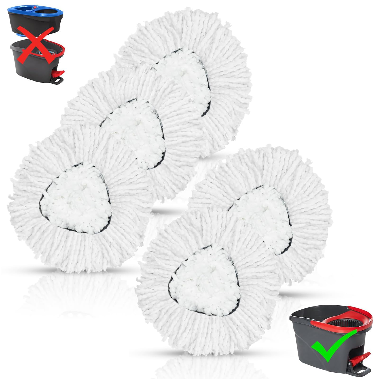 Brosse à récurer pour Vileda EasyWring lot de 6 têtes récurantes