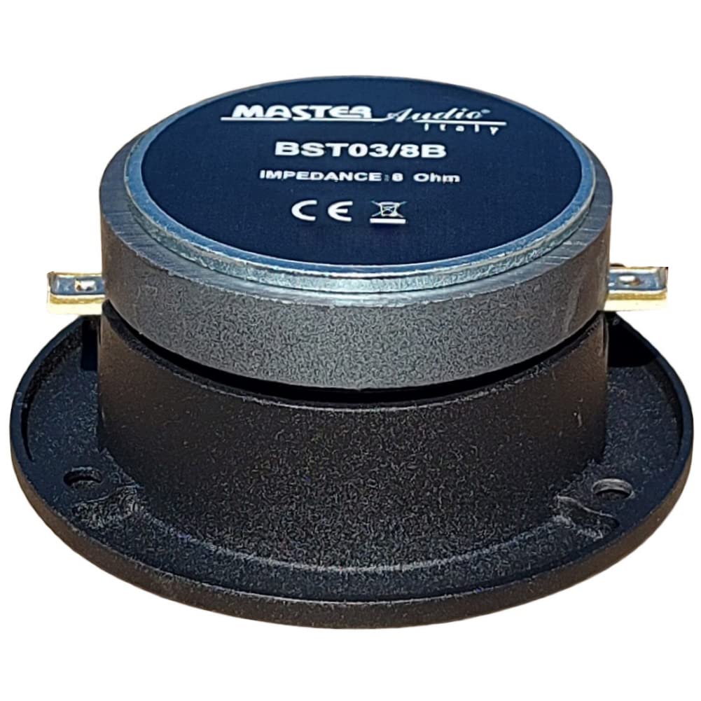 MASTER AUDIO 2 Tweeter BST03/8B Negro 175 Watt rms 350 Watt MAX 9,7 cm de diámetro y 105 db 8 Ohm con 3,8 cm de Profundidad para Home Party Party, por par
