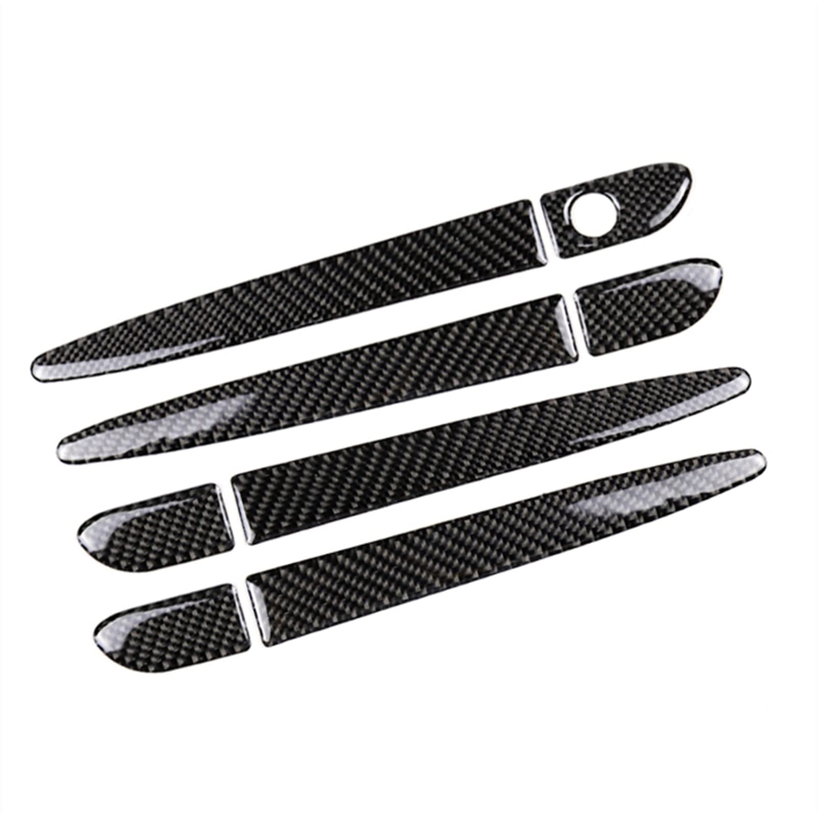 Rinkteea 1 Exterior Car Door Handle For Mazda Cx5 2017 2018 8Pcs Real Carbon Fiber Car Styling Exterior Door Pull Handle Cover Protective Trim(1)