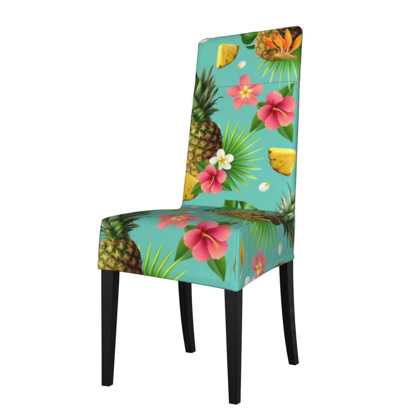 YYHHAOFA Tropical Pineapple Prints Protection Cover for Dining Chair - Stretch Slipcovers, Easy Refresh for Your Dining Room & Event Decor