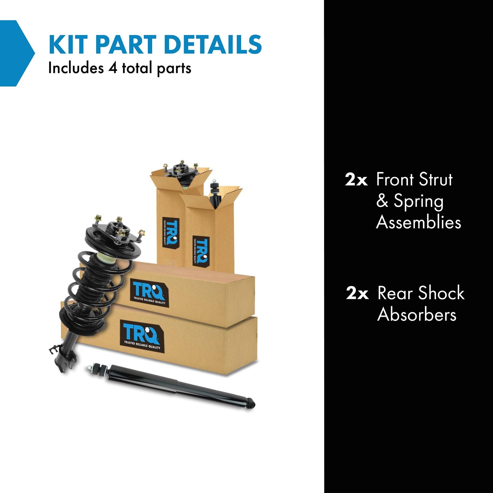 Amazon.com: TRQ Front and Rear Complete Strut Assembly & Shock