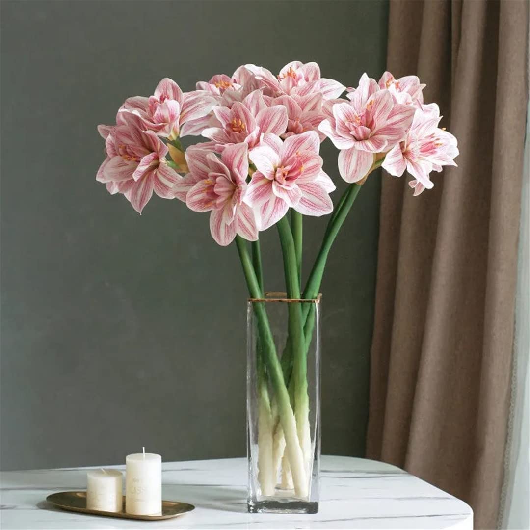 Künstliche Blumen, Frühlingsdekorationen, künstliche Amaryllis-Blume, Heimtisch, Hochzeitsdekoration, PU-Kunstblumen
