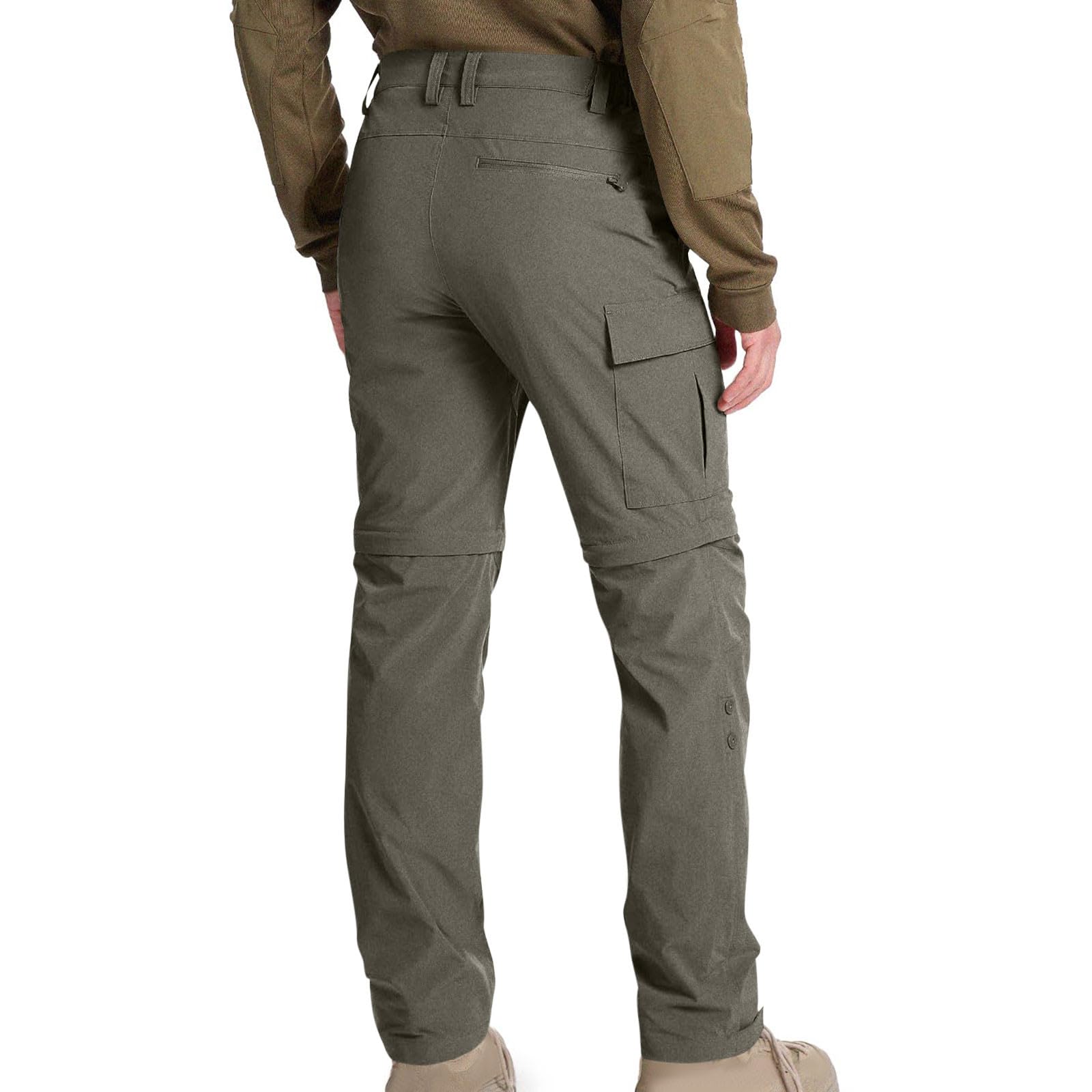 Pantaloni Trekking Uomo con Zip off Pantaloni Rimovibili Pantalone 2 in 1 Pantaloncini impermeabili da Uomo Cargo Pantalone con Tasche Montagna Escursionismo Traspirante Asciugatura Rapida All'aperto