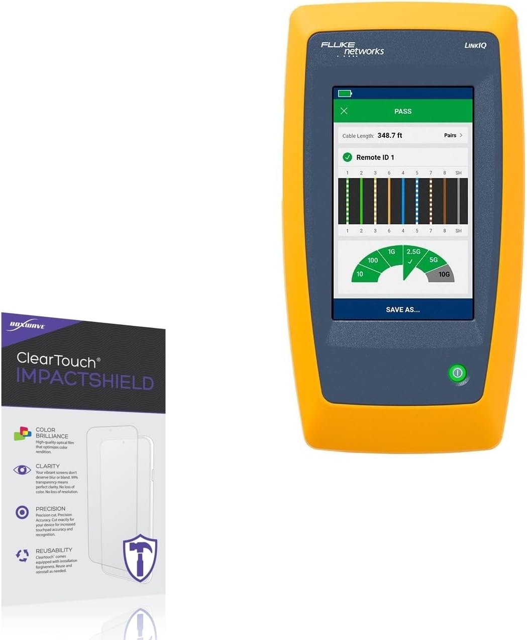 BoxWave Screen Protector Compatible with Fluke Networks LinkIQ - ClearTouch ImpactShield (2-Pack), Impenetrable Screen Protector Flexible Film