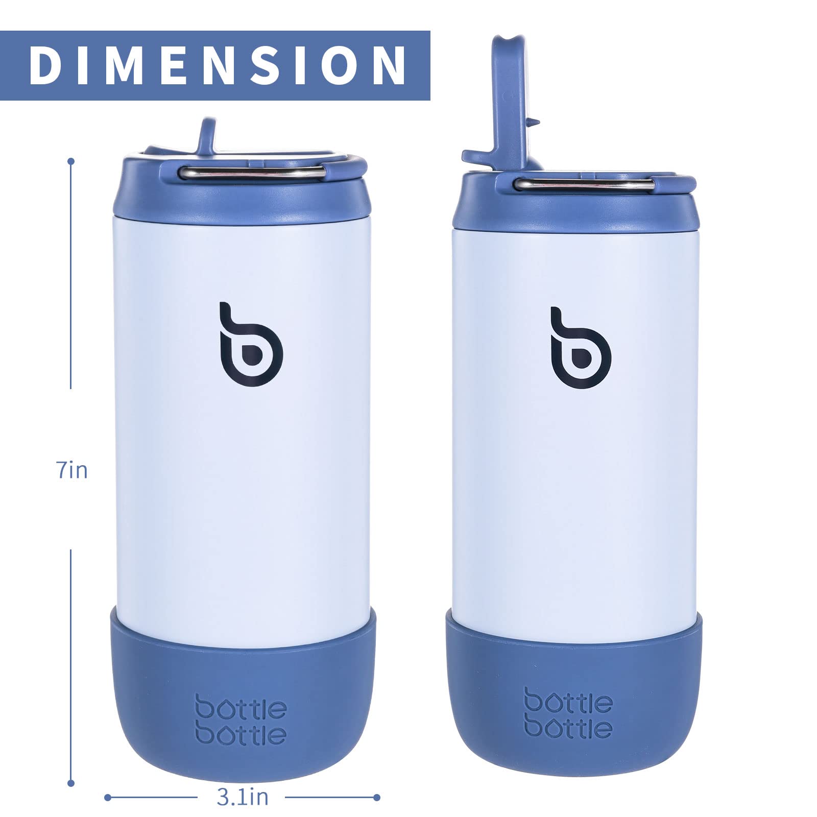 BOTTLE BOTTLE Botellas de agua para niños de 12 onzas, taza aislada con tapa a prueba de fugas, botella de agua de acero inoxidable al vacío de doble pared, mantiene el calor y el frío, regalos para