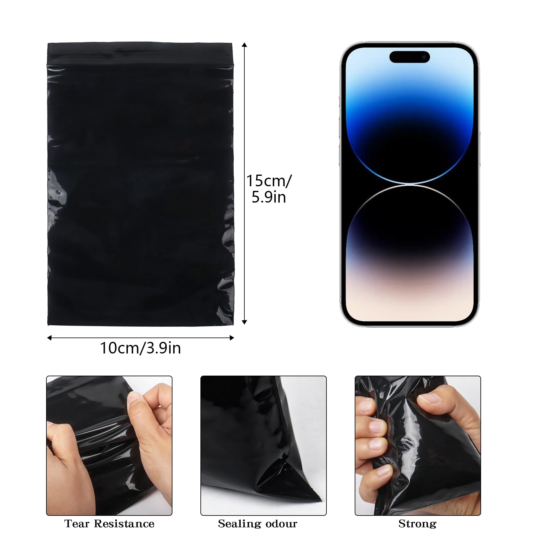 Klmnop 200 Pcs Sanitary Napkin Disposal Bags, Opaque and Sealable Feminine Hygiene Disposal Bags, Personal Disposal Bags for Tampons, Sanitary Pads, Sanitary Napkins(Black)