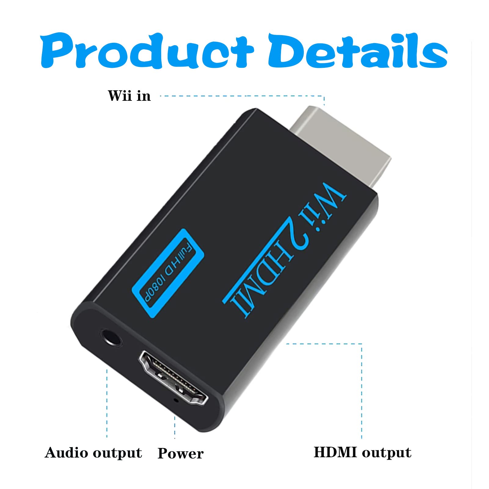 Adattatore Wii2HDMI – Convertitore Da Wii A TV In Full HD 1080P, Cavo Video E Audio