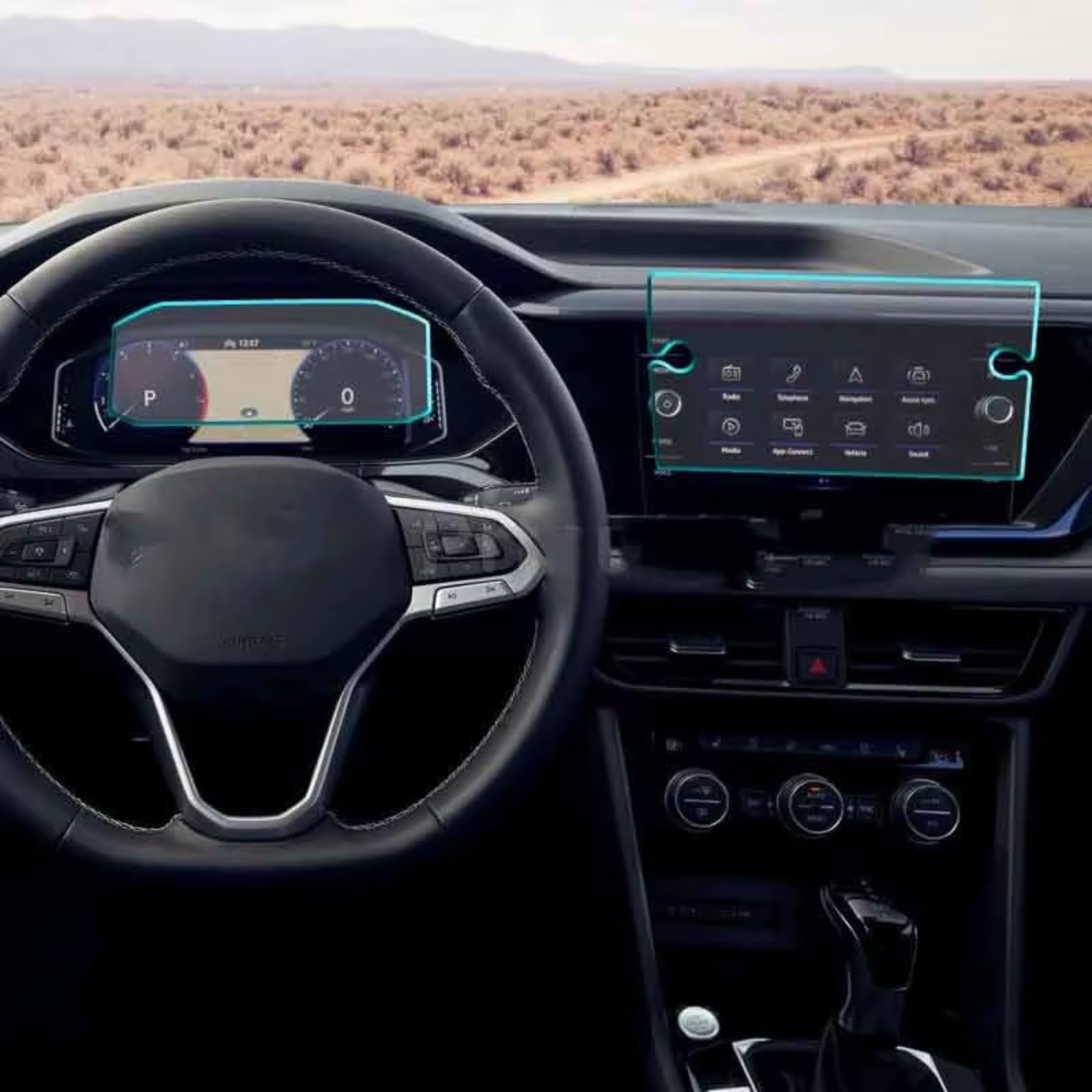 Kompatibel Mit VW Für Taos 2022, Armaturenbrett-Schutz, Navigations-Displayschutzfolie, Aufkleber, Auto-GPS-Displayschutz, HD-klar Schutzfolie Auto Navi(2)