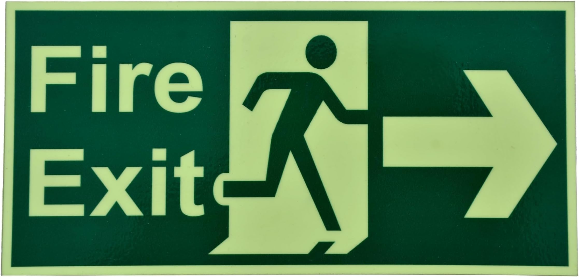 INFINITE Autoglow Fire Exit Right Direction Safety Signage Board | Emergency Exit Sign for Office, Mall, Hospital & Commercial Buildings (8 x 4 Inch)