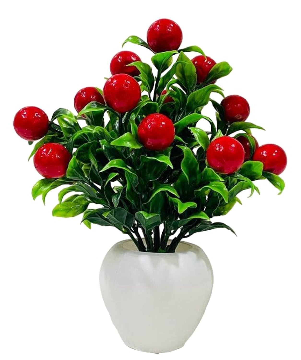 Artificial Fruit Plant with White Pot – Decorative Faux Plant for Home, Living Room, Office, Bedroom, and Tabletop Décor